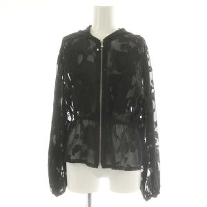 24SS ジャガード刺繍ブルゾン パーカー シアー 36 黒 ブラック