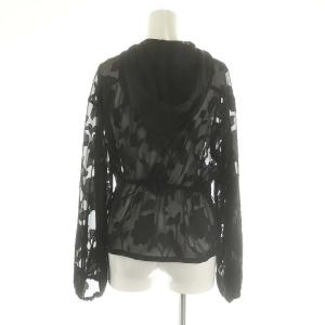 GRACE CONTINENTAL 24SS ジャガード刺繍ブルゾン パーカー シアー 36 黒 ブラック