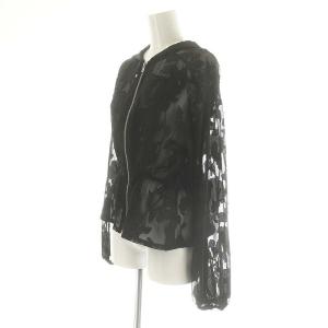 GRACE CONTINENTAL 24SS ジャガード刺繍ブルゾン パーカー シアー 36 黒 ブラック