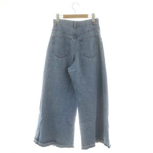GRACE CONTINENTAL 24SS ボックスタックデニムパンツ ジーンズ ワイドパンツ カットオフ 36 青 ブルー