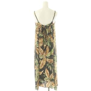 Grace Class 23AW  リーフプリントドレス ロング丈 マキシ丈 36 S 黒 ブラック マルチカラー