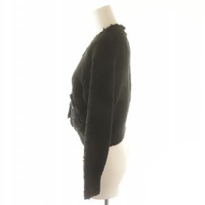GRACE CONTINENTAL 23AW フラフィーショートニットカーディガン 長袖 36 黒 ブラック