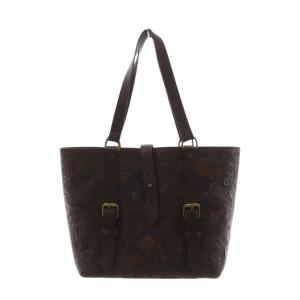 トートバッグ カッティング レザー 茶 ブラウン