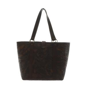 CARVING TRIBES トートバッグ カッティング レザー 茶 ブラウン