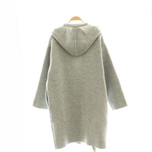 GALERIE VIE ダブルインレーニット フーデッドコート アウター ロング ウール 36 グレー