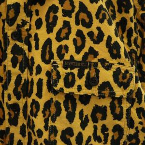 HYSTERIC GLAMOUR HG LEOPARD 総柄 長袖フランネルシャツ ヒョウ柄 L 黄 黒 茶