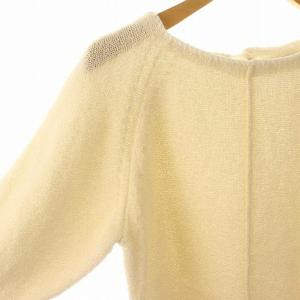 ANAYI 24SS メランジブークレ プルオーバー ニット カットソー 九分袖 長袖 コットン 36 オフホワイト