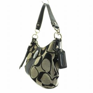 COACH シグネチャー ショルダーバッグ ハンド 2WAY キャンバス ベージュ F19218 /AS OS