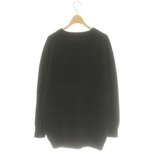 Deuxieme Classe クルーネック ワイドプルオーバー ニット セーター 長袖 黒 ブラック