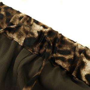 JOURNAL STANDARD LUXE 23AW マットサテンレオパ イージーパンツ ワイド 茶 黒 白