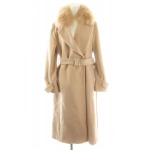 ファー付ベルテッドコート ロングコート アウター 1 ピンク /DF OS