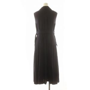 Grace Class 23SS マリンジレドレス ワンピース ロング ノースリーブ リボンベルト付き 36 紺 ネイビー