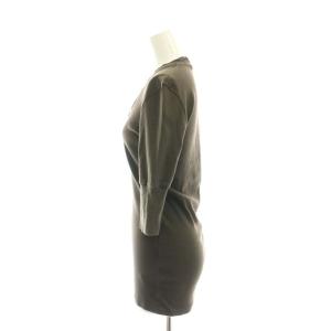 BRUNELLO CUCINELLI 襟元装飾 カットソー 七分袖 プルオーバー M 茶 ブラウン