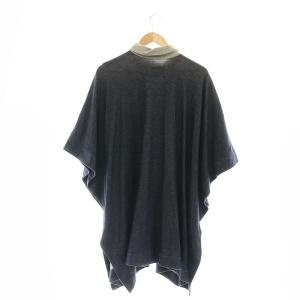 VIVIENNE WESTWOOD MAN オーブ刺繍 アシメデザイン シャツ ハーフボタン ロング ドルマンスリーブ 七分袖 ネイビー グレー