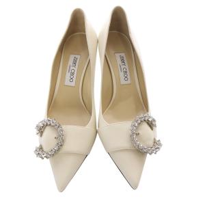 JIMMY CHOO パール パテント ポインテッドトゥ パンプス 40 オフホワイト