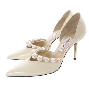 ビジューポインテッドトゥ パンプス 40 アイボリー