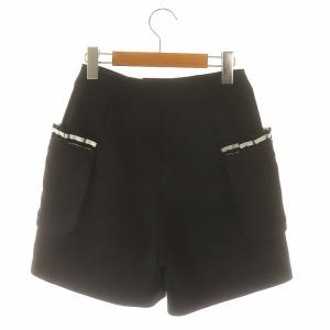 BORDERS at BALCONY サイドポケットショートパンツ ハーフ ジップフライ 36 S 黒 ブラック