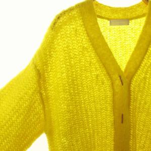 CELFORD ローゲージニットカーディガン Vネック 長袖 F 黄 イエロー