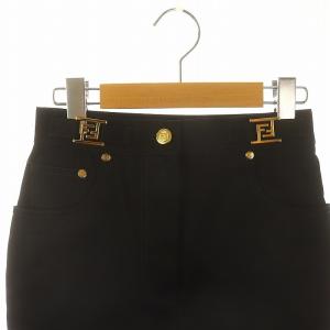 FENDI FFバックル ミニスカート タイトスカート 36 黒 ブラック /DF OS