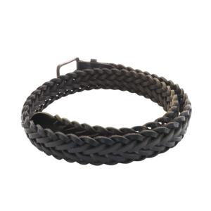 White house Cox ベルト メッシュ レザー 黒 ブラック