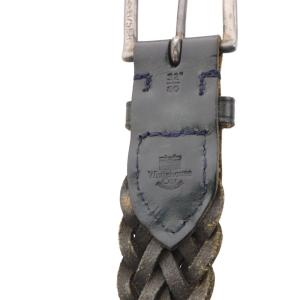 White house Cox ベルト メッシュ レザー 黒 ブラック