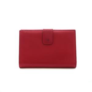 BVLGARI 二つ折り財布 Wホック レザー 赤 ピンク バイカラー