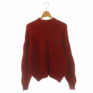 ウールカシミヤアイレットローゲージニット セーター 長袖 S 赤 レッド /DF OS