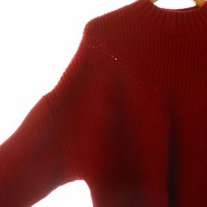 BLENHEIM ウールカシミヤアイレットローゲージニット セーター 長袖 S 赤 レッド /DF OS
