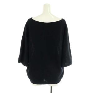 IENA 24SS コットンギマ フレアスリーブプルオーバー ニット 七分袖 カットソー 黒 ブラック