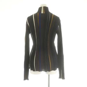 AKIRANAKA ハイネックニット セーター 長袖 プルオーバー ウール 2 M 黒 ブラック マルチカラー