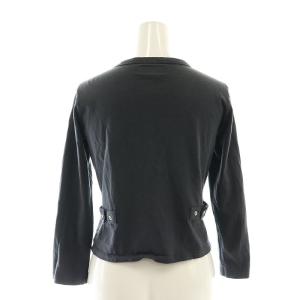 agnes b. プレッションカーディガン 長袖 クルーネック 1 チャコールグレー