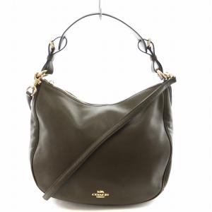 COACH サットン ホーボー ショルダーバッグ ハンドバッグ 2way レザー カーキ 35593