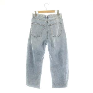 Whim Gazette WhimGazette ラインカーブDENIMデニムパンツ ジーンズ ワイド ボタンフライ ダメージ加工 38 ライトブルー /MI