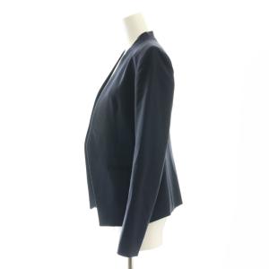 Theory テーラーラナイ TAILOR LANAI ノーカラ? ジャケット シングル フロントオープン ウール 0 S 紺 ネイビー