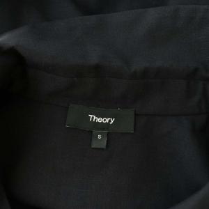 Theory 23SS AIRY SHIRTING NOTCH SHIRT シアー シャツ 長袖 オープンカラー ウール混 S 黒 ブラック