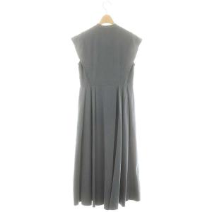 CELFORD サーキュラーエンブロイダリーワンピース ロング マキシ丈 フレンチスリーブ 36 青 ブルー