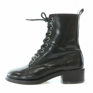 D-4 DARLIN D-ARLIN FCB ショートブーツ レースアップ エナメル ローヒール 37