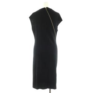 Helmut Lang ウール ジップ フレンチスリーブ ワンピース M ブラック