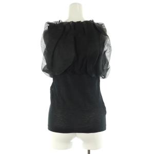 Helmut Lang チュール ドッキング ノースリーブ カットソー 38 ブラック