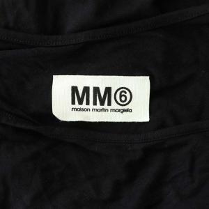 MM6 Maison Margiela アシンメトリー チュニック カットソー ワンピース レーヨン ストレッチ リボン M 黒 ブラック