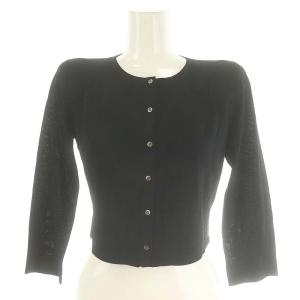 アッパースタンダード カーディガン 七分袖 ニット クロップド丈 38 黒 ブラック 32821