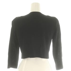 FOXEY NEW YORK アッパースタンダード カーディガン 七分袖 ニット クロップド丈 38 黒 ブラック 32821