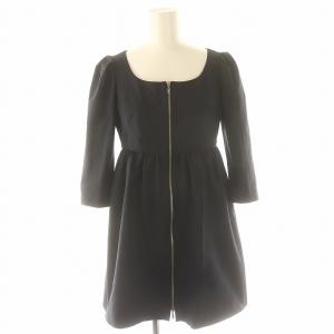 FOXEY NEW YORK セットアップ 上下 2点セット ジップアップチュニックジャケット ノーカラー × パンツ クロップド丈 ジッパーフライ 38