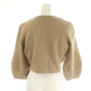FOXEY NEW YORK デイリーパフボレロカーディガン ニット 七分袖 38 ブラウンベージュ 27256