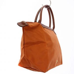 Longchamp LE PLIAGE SMALL BAG ハンドバッグ トートバッグ ナイロン レザー オレンジ