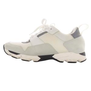 スニーカー ロゴ 切替 43 28cm 白 ホワイト グレー