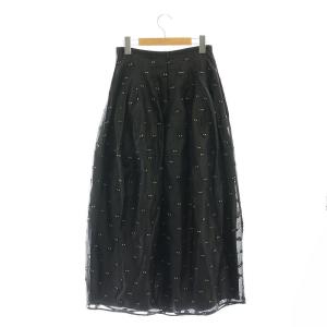 BLAMINK フラワージャガードダーツロングスカート 36 ブラック