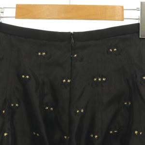 BLAMINK フラワージャガードダーツロングスカート 36 ブラック