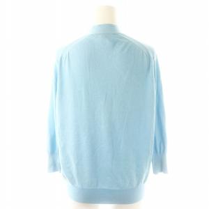 Drawer 18G 8分袖 Vネックカーディガン ニット コットン シルク混 1 水色 ライトブルー