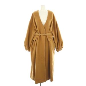 2WAY NO COLLAR BELT COAT ノーカラーコート ロング アウター ウール ベルト付き